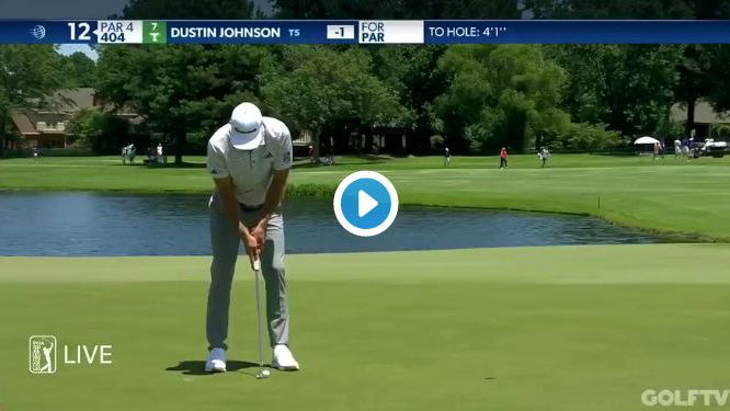 Dustin Johnson three putts from four feet at the WGC FedEx St Jude Inviational